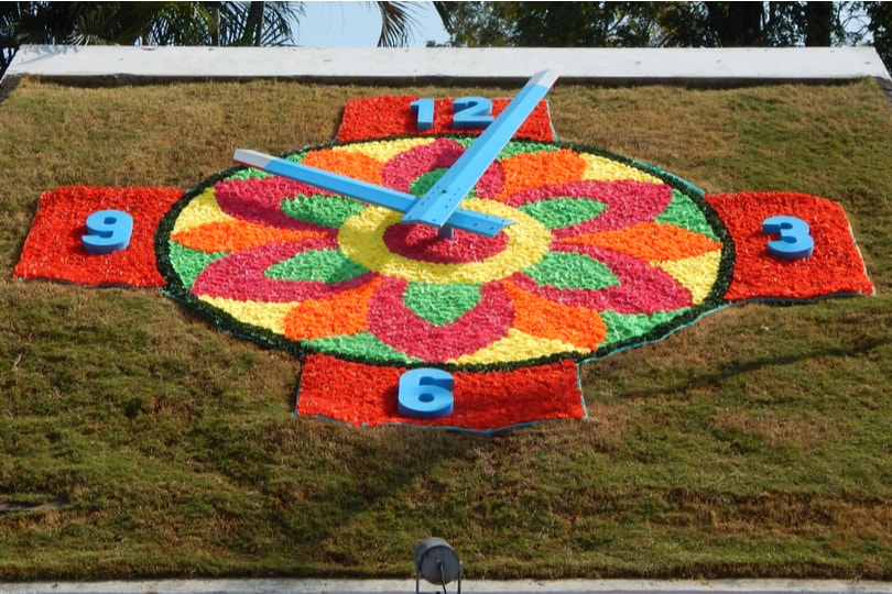 Floral clock in T. Anjaiah Lumbini Park